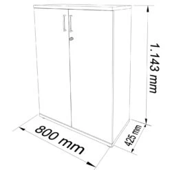 UNI Flügeltürenschrank | 3 OH, 800 X 1143 Mm, Weiß -Möbel Pro Verkauf PROFI Aktenschrank abschliessbar 3OH Weiss Schrank 4