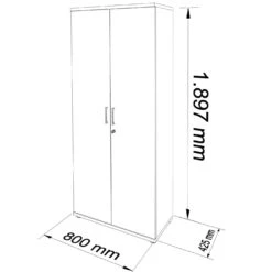UNI Flügeltürenschrank | 5 OH, 800 X 1897 Mm, Weiß 37 UNI Flügeltürenschrank | 5 OH, 800 X 1897 Mm, Weiß -Möbel Pro Verkauf PROFI Aktenschrank abschliessbar 5 OH Weiss Schrank 4