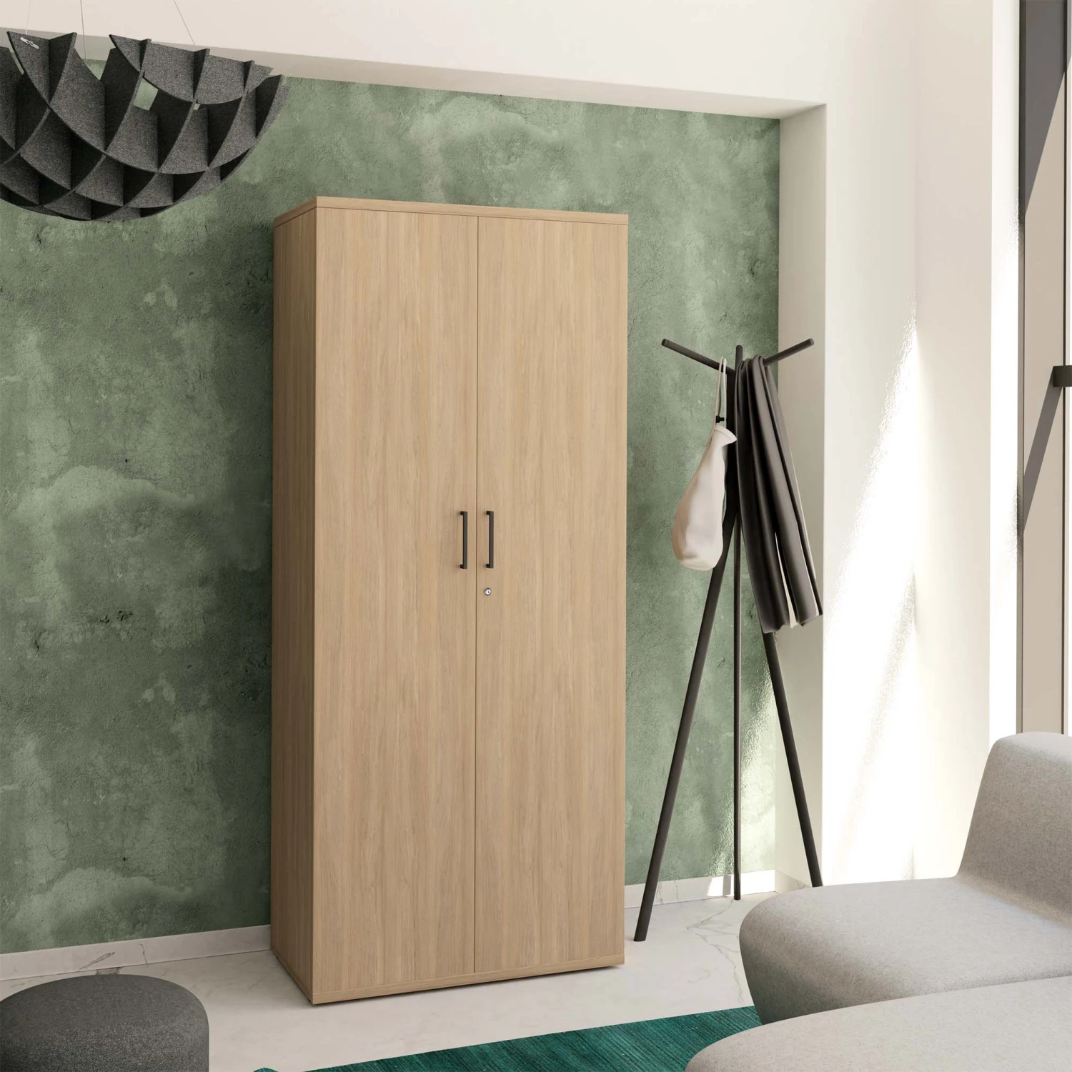 UNI Flügeltürenschrank | 5 OH, 800 X 1897 Mm, Bernsteineiche 3 UNI Flügeltürenschrank | 5 OH, 800 X 1897 Mm, Bernsteineiche