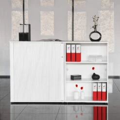 UNI Regalschrank | 3 OH, 800 X 1143 Mm, Weiß -Möbel Pro Verkauf PROFI Buecherragel 3OH Regal Standregal Holzregal Wandregal Schrank Buero Weiss Regal Buecherregal Offenes