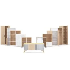 CHOICE Regalschrank | 5 OH, 800 X 1780 Mm, Eiche Gebleicht -Möbel Pro Verkauf PROFI Buecherregal 5OH Regal Standregal Holzregal Wandregal Schrank Buero Eiche gebleicht 1