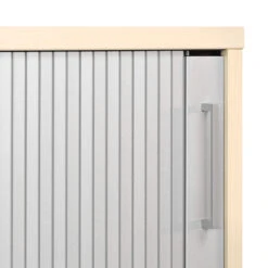 UNI Querrollladenschrank | 3 OH, 1000 X 1143 Mm, Ahorn / Silbergrau -Möbel Pro Verkauf PROFI Jalousieschrank Ahorn Silber 3OH 1 0M Quer Ro 9