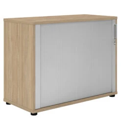 UNI Querrollladenschrank | 2 OH, 1000 X 777 Mm, Bernsteineiche / Silber -Möbel Pro Verkauf PROFI Jalousieschrank Bernsteineiche 2OH Quer Rollladenschrank Aktenschrank Archivschrank 3 1
