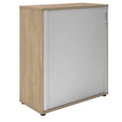 UNI Querrollladenschrank | 3 OH, 1000 X 1143 Mm, Bernsteineiche / Silbergrau -Möbel Pro Verkauf PROFI Jalousieschrank Bernsteineiche 3OH Quer Rollladenschrank Aktenschrank Archivschrank 2 1