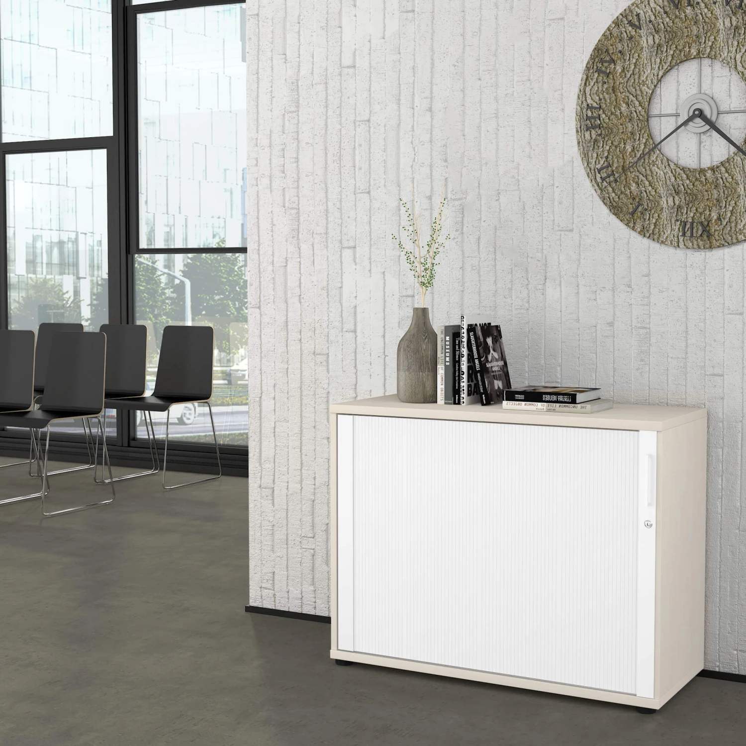 UNI Querrollladenschrank | 2 OH, 1000 X 777 Mm, Ahorn / Weiß 3 UNI Querrollladenschrank | 2 OH, 1000 X 777 Mm, Ahorn / Weiß