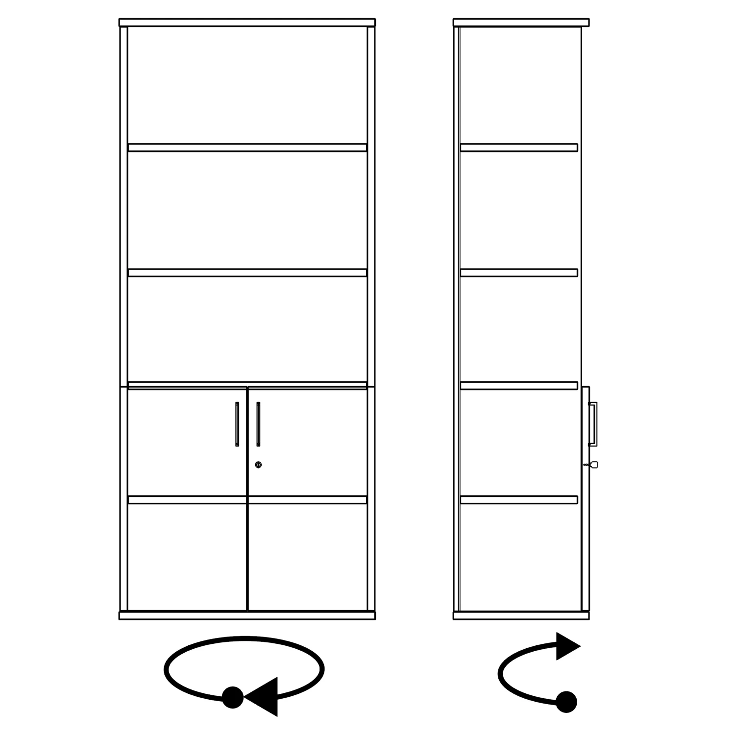 UNI Kombischrank | 5 OH, 800 X 1897 Mm, Bernsteineiche 14 UNI Kombischrank | 5 OH, 800 X 1897 Mm, Bernsteineiche – Bild 12