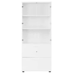 UNI Vitrinenschrank Mit Hängeregister | 5 OH, 800 X 1897 Mm, Weiß -Möbel Pro Verkauf PROFI Kombischrank mit Haengeregister abschliessbar