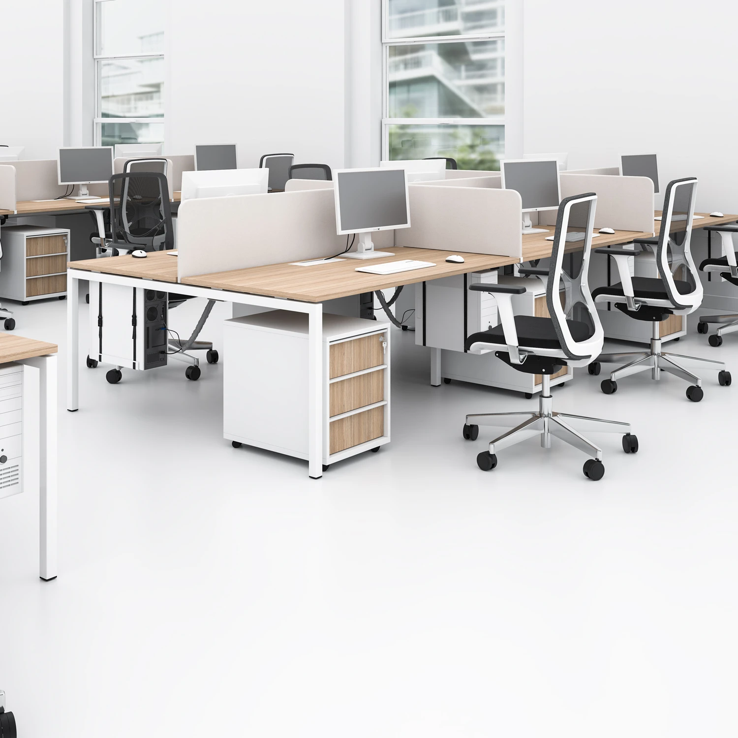 NOVA Rollcontainer | 3 Schubladen, 600 Mm Tief, Ahorn / Weiß 8 NOVA Rollcontainer | 3 Schubladen, 600 Mm Tief, Ahorn / Weiß – Bild 6