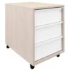 NOVA Rollcontainer | 3 Schubladen, 600 Mm Tief, Ahorn / Weiß -Möbel Pro Verkauf PROFI NOVA Rollcontainer 60cm tief Ahorn Weiss Rollschrank Buero Container Schrank Buerocontainer mit Griffleiste