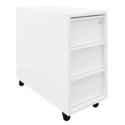 NOVA Rollcontainer | 3 Schubladen, 600 Mm Tief, Extra Schmal, Weiß