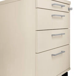 OPTIMA Rollcontainer | 3 Schubladen + 1 Kleinteilefach, 600 Mm Tief, Ahorn -Möbel Pro Verkauf PROFI OPTIMA Rollcontainer 60cm tief Ahorn Rollschrank Buero Container Schrank 12