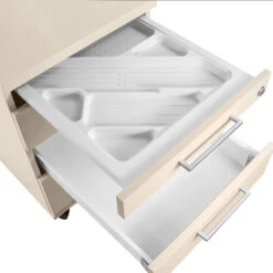 OPTIMA Rollcontainer | 3 Schubladen + 1 Kleinteilefach, 600 Mm Tief, Ahorn -Möbel Pro Verkauf PROFI OPTIMA Rollcontainer 60cm tief Ahorn Rollschrank Buero Container Schrank 13