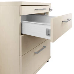 OPTIMA Rollcontainer | 3 Schubladen + 1 Kleinteilefach, 600 Mm Tief, Ahorn -Möbel Pro Verkauf PROFI OPTIMA Rollcontainer 60cm tief Ahorn Rollschrank Buero Container Schrank 6