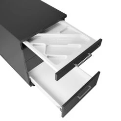 OPTIMA Rollcontainer | 3 Schubladen + 1 Kleinteilefach, 600 Mm Tief, Anthrazit -Möbel Pro Verkauf PROFI OPTIMA Rollcontainer 60cm tief Lichtgrau Rol 6