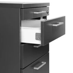 OPTIMA Rollcontainer | 3 Schubladen + 1 Kleinteilefach, 600 Mm Tief, Anthrazit -Möbel Pro Verkauf PROFI OPTIMA Rollcontainer 60cm tief Lichtgrau Rol 7
