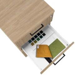 OPTIMA Rollcontainer | 3 Schubladen + 1 Kleinteilefach, 600 Mm Tief, Bernsteineiche -Möbel Pro Verkauf PROFI Rollcontainer 60cm tief Bernsteineiche Rollschrank Buero Container OPTIMA 2