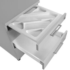 OPTIMA Rollcontainer | 3 Schubladen + 1 Kleinteilefach, 600 Mm Tief, Perlgrau 14 OPTIMA Rollcontainer | 3 Schubladen + 1 Kleinteilefach, 600 Mm Tief, Perlgrau -Möbel Pro Verkauf PROFI Rollcontainer 60cm tief Perlgrau Rollschrank Buero Container OPTIMA 2