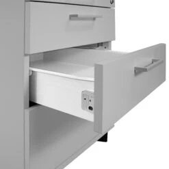 OPTIMA Rollcontainer | 3 Schubladen + 1 Kleinteilefach, 600 Mm Tief, Perlgrau 17 OPTIMA Rollcontainer | 3 Schubladen + 1 Kleinteilefach, 600 Mm Tief, Perlgrau -Möbel Pro Verkauf PROFI Rollcontainer 60cm tief Perlgrau Rollschrank Buero Container OPTIMA 5