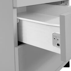 OPTIMA Rollcontainer | 3 Schubladen + 1 Kleinteilefach, 600 Mm Tief, Perlgrau 18 OPTIMA Rollcontainer | 3 Schubladen + 1 Kleinteilefach, 600 Mm Tief, Perlgrau -Möbel Pro Verkauf PROFI Rollcontainer 60cm tief Perlgrau Rollschrank Buero Container OPTIMA 6