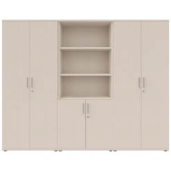 UNI Schrankwand | 5 OH, 2400 X 1897 Mm, Ahorn -Möbel Pro Verkauf PROFI Schrankwand abschliessbar Schrank Bueroschrank Fluegeltuerenschrank Kombischrank 5 OH Ahorn 16
