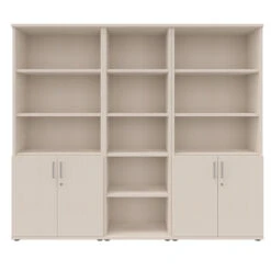 UNI Schrankwand | 5 OH, 2200 X 1897 Mm, Ahorn -Möbel Pro Verkauf PROFI Schrankwand abschliessbar Schrank Bueroschrank Fluegeltuerenschrank Regalschrank 5 OH Ahorn 16 1