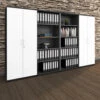 UNI Schrankwand | 5 OH, 3200 X 1897 Mm, Anthrazit / Weiß -Möbel Pro Verkauf PROFI Schrankwand abschliessbar Schrank Bueroschrank Fluegeltuerenschrank Regalschrank 5 OH Anthrazit Weiss 1