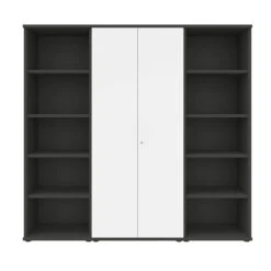 UNI Schrankwand | 5 OH, 2000 X 1897 Mm, Anthrazit / Weiß -Möbel Pro Verkauf PROFI Schrankwand abschliessbar Schrank Bueroschrank Fluegeltuerenschrank Regalschrank 5 OH Anthrazit Weiss 2 2