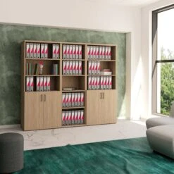 UNI Schrankwand | 5 OH, 2200 X 1897 Mm, Bernsteineiche