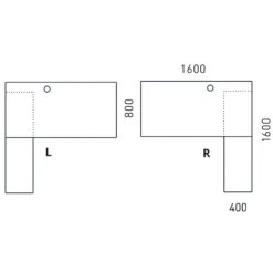 AIR Schreibtisch | Sideboard Links, 1600 X 1600 Mm, Weiß -Möbel Pro Verkauf PROFI Schreibtisch AIR mit integriertem Sideboard Buerotisch Computertisch Tisch 1