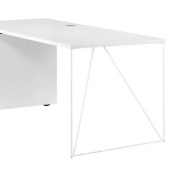AIR Schreibtisch | Sideboard Links, 1600 X 1600 Mm, Weiß -Möbel Pro Verkauf PROFI Schreibtisch AIR mit integriertem Sideboard Buerotisch Computertisch Tisch 2