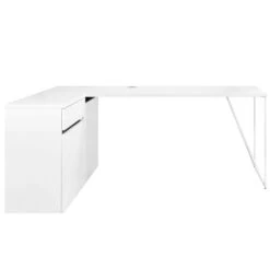 AIR Schreibtisch | Sideboard Links, 1600 X 1600 Mm, Weiß -Möbel Pro Verkauf PROFI Schreibtisch AIR mit integriertem Sideboard Buerotisch Computertisch Tisch 4