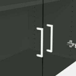 UNI Vitrinenschrank | 5 OH, 800 X 1897 Mm, Anthrazit / Weiß -Möbel Pro Verkauf PROFI Vitrinenschrank abschliessbar 5 OH Weiss Anthrazit Schrank Bueroschrank Fluegeltuerenschrank Aktenschrank Fluegeltuerenschrank Bueroschrank Schrank 5