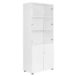 UNI Vitrinenschrank | 5 OH, 800 X 1897 Mm, Weiß -Möbel Pro Verkauf PROFI Vitrinenschrank abschliessbar 5 OH Weiss Sch 2