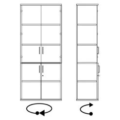 UNI Vitrinenschrank | 5 OH, 800 X 1897 Mm, Bernsteineiche -Möbel Pro Verkauf PROFI Vitrinenschrank abschliessbar 5OH Bernsteineiche Schrank Bueroschrank Fluegeltuerenschrank 10