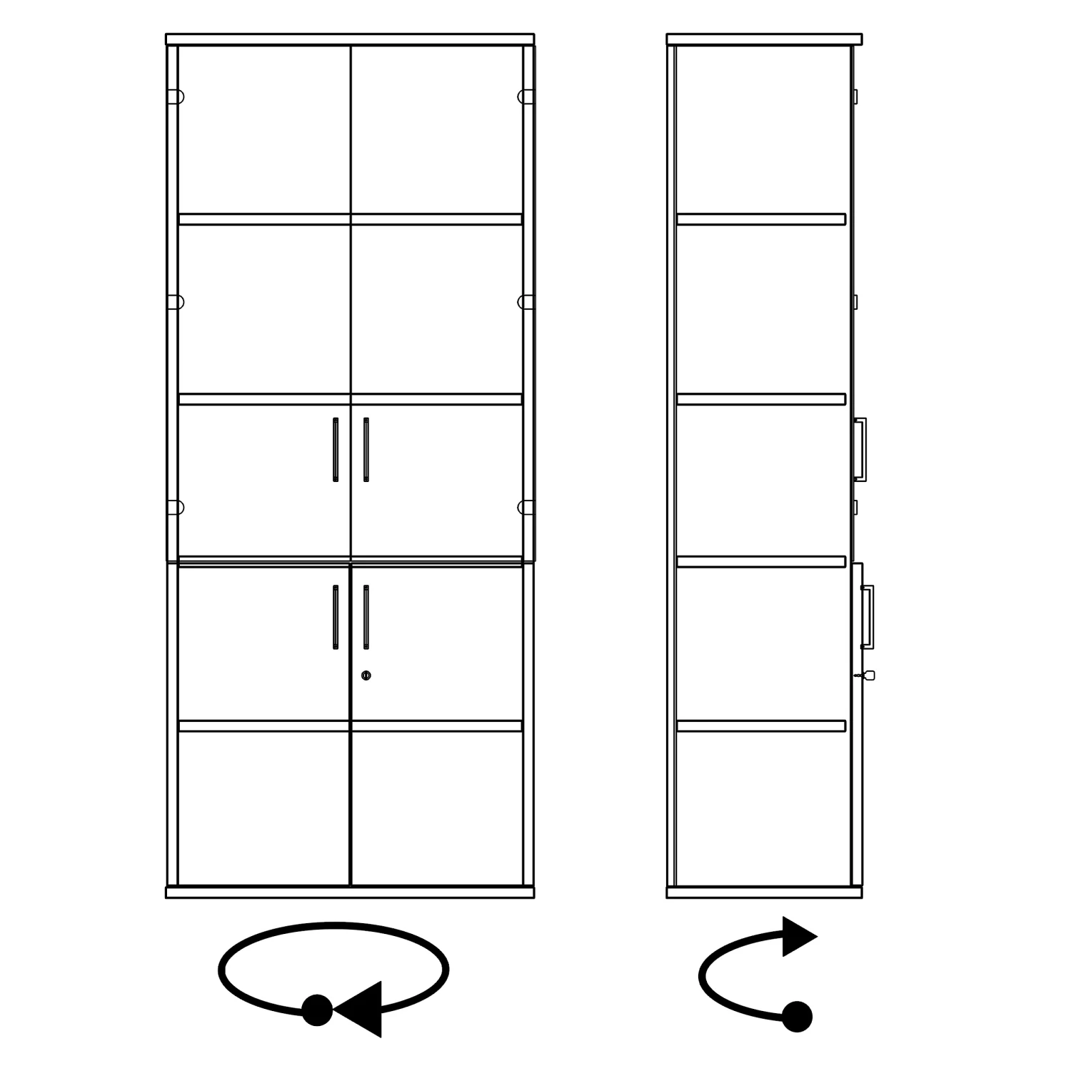 UNI Vitrinenschrank Mit Hängeregister | 5 OH, 800 X 1897 Mm, Bernsteineiche 7 UNI Vitrinenschrank Mit Hängeregister | 5 OH, 800 X 1897 Mm, Bernsteineiche – Bild 5