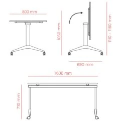 SAVIO Klapptisch | Rollbar, Klappbar, 1600 X 800 Mm, Ahorn -Möbel Pro Verkauf SAVIO Klapptisch Rollbar klappbar 1600 x 800 mm Ahorn Mobiler Tisch Mara Konferenztisch