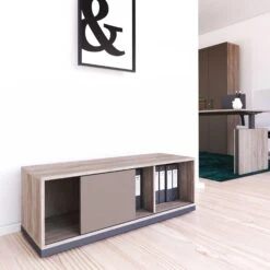 CHOICE Schiebetürenschrank | 1 OH, 1200 X 410 Mm, Cubanitgrau /Nordeiche Grau