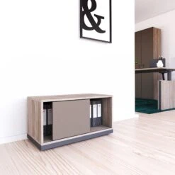 CHOICE Schiebetürenschrank | 1 OH, 800 X 410 Mm, Nordeiche Grau / Cubanitgrau