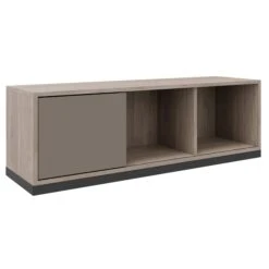 Möbel Pro Verkauf -Möbel Pro Verkauf Schiebetuerenschrank CHOICE abschliessbar 1 OH 120 x 41 cm Schrank Bueroschrank Sideboard Lowboard Cubanitgrau Nordeiche grau
