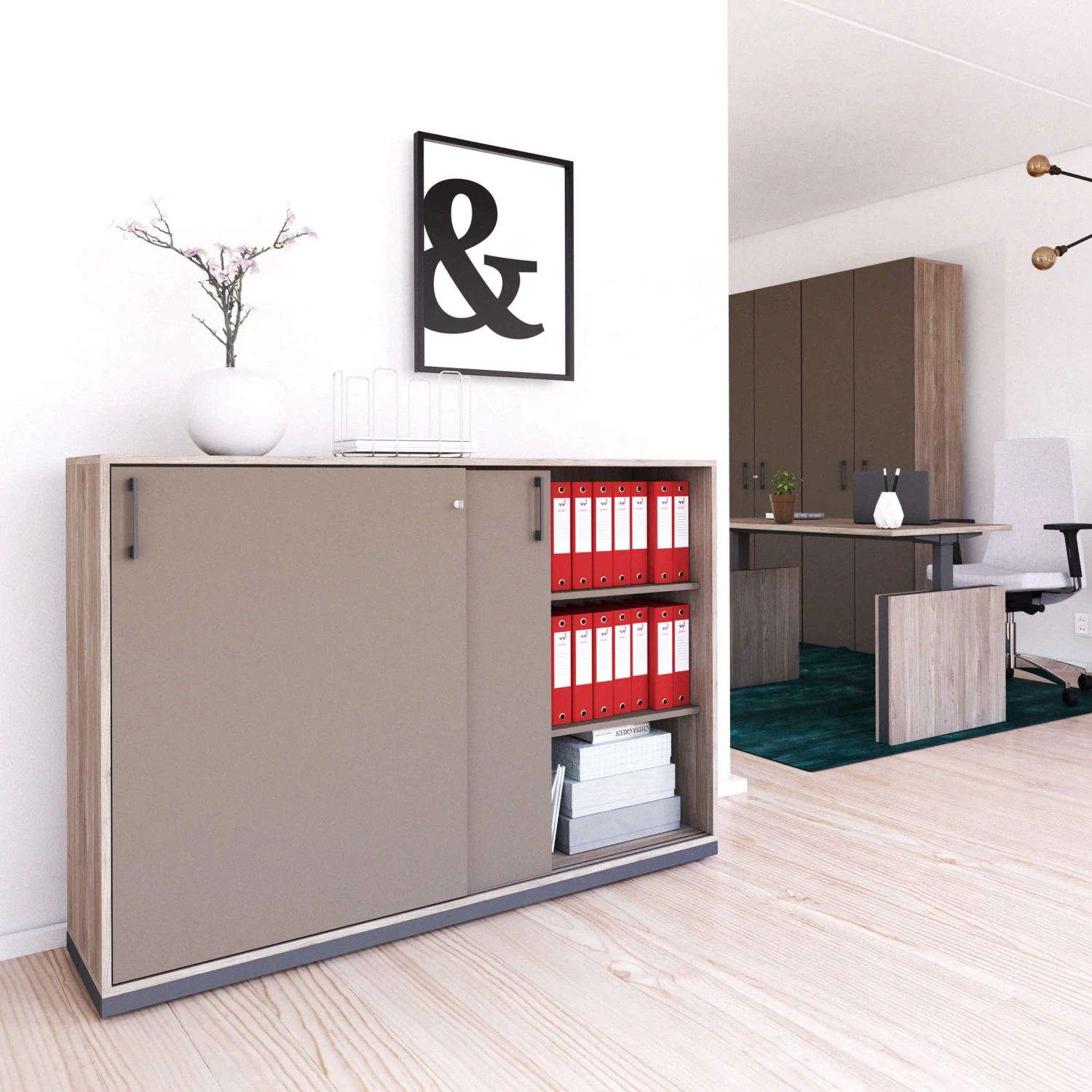 CHOICE Schiebetürenschrank | 3 OH, 1600 X 1115 Mm, Nordeiche Grau / Cubanitgrau 3 CHOICE Schiebetürenschrank | 3 OH, 1600 X 1115 Mm, Nordeiche Grau / Cubanitgrau