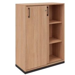 CHOICE Schiebetürenschrank | 3 OH, 800 X 1115 Mm, Bernsteineiche -Möbel Pro Verkauf Schiebetuerenschrank CHOICE abschliessbar 3 OH 80 x 111 5 cm Schrank Bueroschrank Sideboard Highboard Bernsteineiche 1