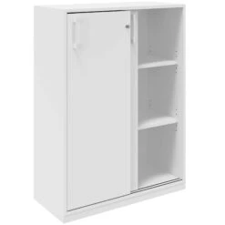 CHOICE Schiebetürenschrank | 3 OH, 800 X 1115 Mm, Weiß -Möbel Pro Verkauf Schiebetuerenschrank CHOICE abschliessbar 3 OH 80 x 111 5 cm Schrank Bueroschrank Sideboard Highboard Weiss 1