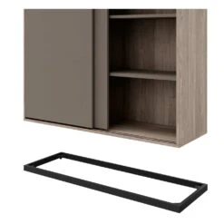 CHOICE Schiebetürenschrank | 4 OH, 1200 X 1465 Mm, Nordeiche Grau / Cubanitgrau -Möbel Pro Verkauf Schiebetuerenschrank CHOICE abschliessbar 4 OH 120 x 146 5 cm Schrank Bueroschrank Sideboard Highboard Cubanitgrau Nordeiche grau 4