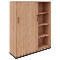 CHOICE Schiebetürenschrank | 4 OH, 1600 X 1465 Mm, Bernsteineiche -Möbel Pro Verkauf Schiebetuerenschrank CHOICE abschliessbar 4 OH 160 x 146 5 cm Schrank Bueroschrank Sideboard Highboard Bernsteineiche 1