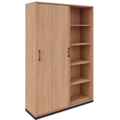 Möbel Pro Verkauf -Möbel Pro Verkauf Schiebetuerenschrank CHOICE abschliessbar 5 OH 120 x 182 cm Schrank Bueroschrank Sideboard Highboard Bernsteineiche 1