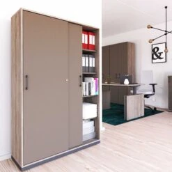 CHOICE Schiebetürenschrank | 5 OH, 1200 X 1820 Mm, Nordeiche Grau / Cubanitgrau