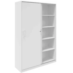 CHOICE Schiebetürenschrank | 5 OH, 1200 X 1820 Mm, Weiß -Möbel Pro Verkauf Schiebetuerenschrank CHOICE abschliessbar 5 OH 120 x 182 cm Schrank Bueroschrank Sideboard Highboard Weiss 1
