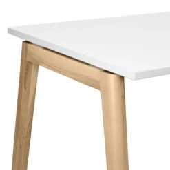 NOVA WOOD Besprechungstisch | Massivholz-Gestell, 1800 X 800 Mm, Weiß -Möbel Pro Verkauf Schreibtisch NOVA Wood 180 x 80 cm Weiss Holz Buerotisch Computertisch Buero 2