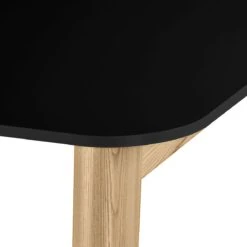 NOVA WOOD Besprechungstisch | Massivholz-Gestell, 1800 X 800 Mm, HPL FENIX Schwarz -Möbel Pro Verkauf Schreibtisch NOVA Wood HPL 1800 x 80 cm Schwarz Holz Buerotisch Computertisch Skandi Design