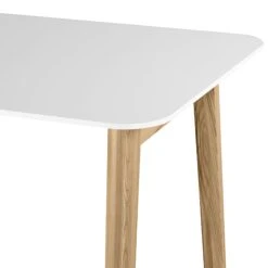 NOVA WOOD Besprechungstisch | Massivholz-Gestell, 1800 X 800 Mm, HPL Weiß -Möbel Pro Verkauf Schreibtisch NOVA Wood HPL 1800 x 80 cm Weiss Holz Buerotisch Computertisch Skandi Design 2 1